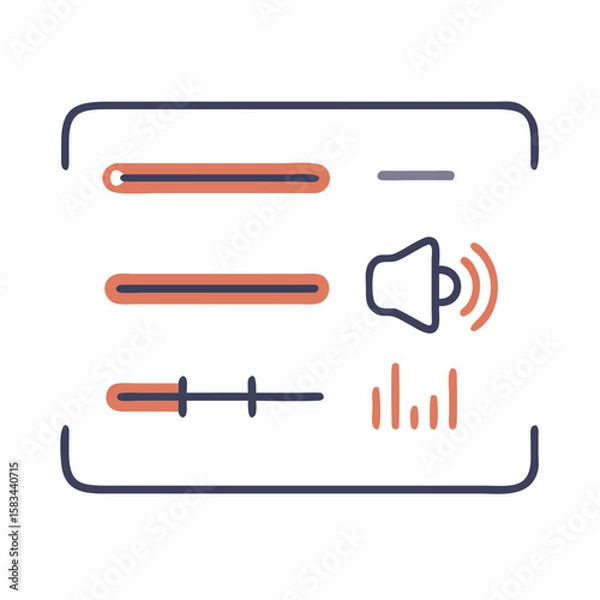 Fototapeta Volume slider control Material SVG Icon