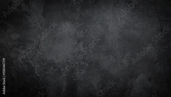Fototapeta Dark Grunge Concrete Wall Texture Background with Cracks and Vignette