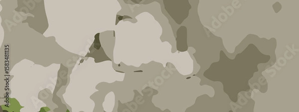Fototapeta Dense Jungle Camouflage Vector Pattern With Olive Green, Khaki, and Dark Brown Leaf Shapes. Seamless Camouflage Background With Abstract Forest Leaves in Earth Tones for Military and Outdoor Designs