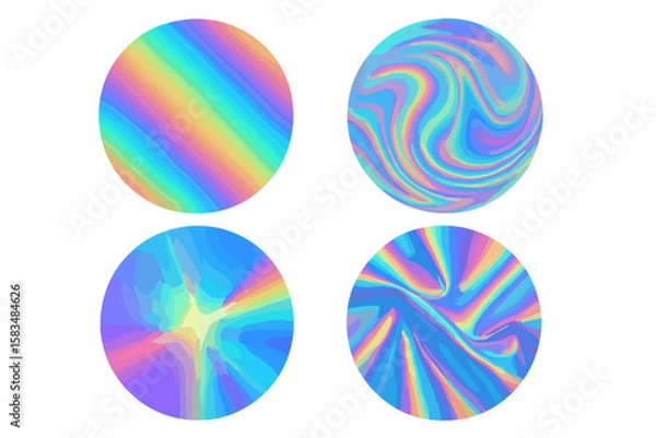 Fototapeta Colorful abstract patterns with iridescent textures for artistic design projects