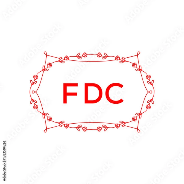 Fototapeta FDC Letter Initial Logo Design Template Vector Illustration