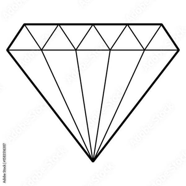 Obraz diamond line icon with transparent background
