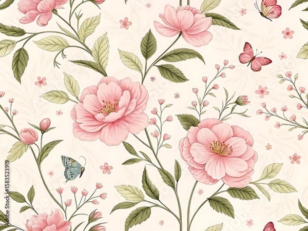 Fototapeta Charming floral pattern