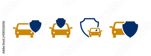 Fototapeta car shield icon vector illustration. car shield icon in flat style - stock vector.