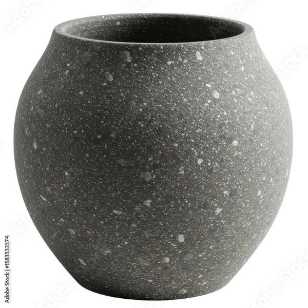 Obraz Elegant gray speckled vase on a simple background, showcasing minimalist design