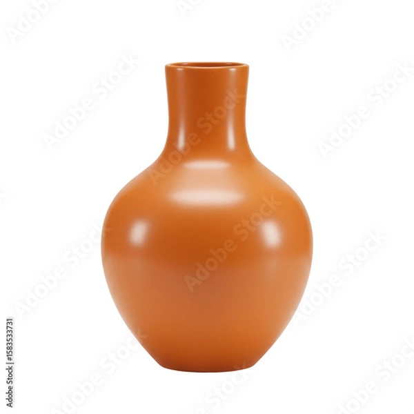 Obraz A smooth, round orange vase placed on a neutral background, enhancing its color