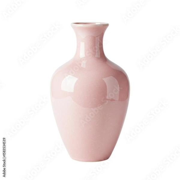 Obraz Elegant pink ceramic vase on a minimalist background, perfect for home decor
