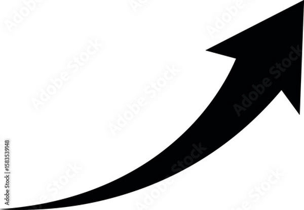 Fototapeta black curved arrow graph png file type for your apps, website, web, UI, logo, designs