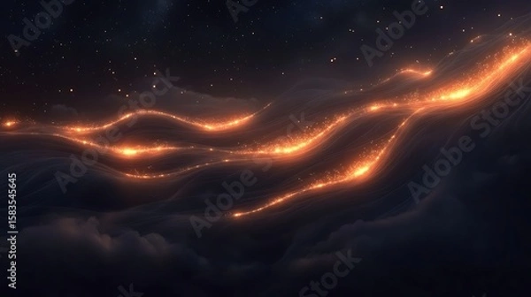 Obraz Nightly fiery cloudscape