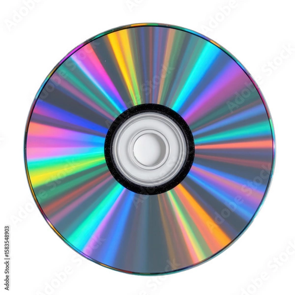 Fototapeta Colorful Reflections on a Compact Disc with Radiant Light Effects