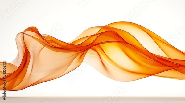 Obraz Orange flowing fabric against white background