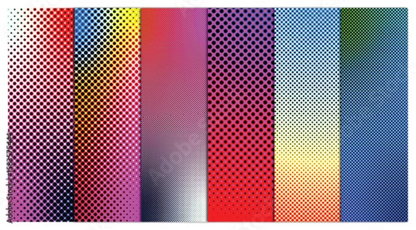 Obraz Abstract Dot Gradient Stripes Set of 6 different editable