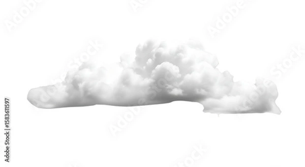 Obraz Isolated Fluffy Cumulus Cloud; Dramatic, Monochrome, Weather Stock Photo