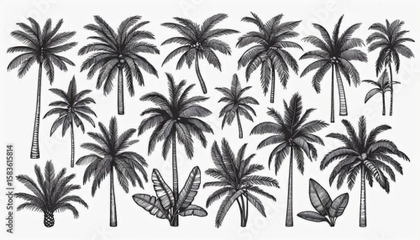 Fototapeta palm trees vector