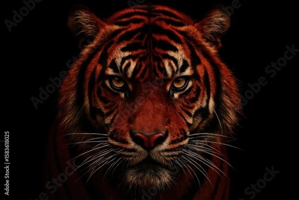 Obraz A tiger's portrait in the shadows