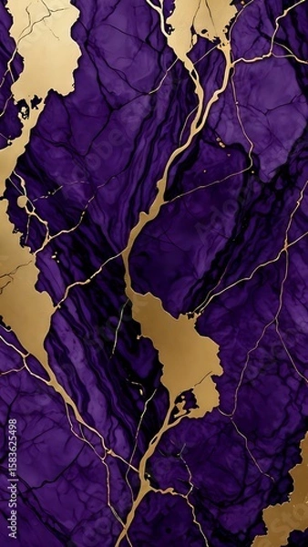 Fototapeta Elegant Purple Marble Texture with Golden Veins A Luxurious Abstract Background for Design Projects and Digital Art