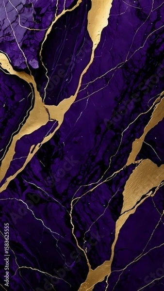Fototapeta Luxurious Abstract Marble Texture Purple Hues with Golden Veins for Elegant Backgrounds and Creative Projects
