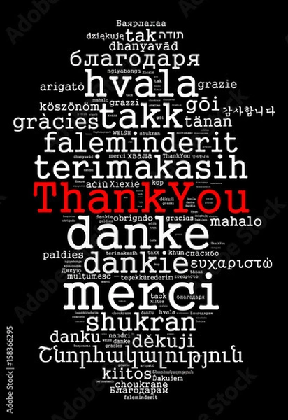 Obraz Thank you in different languages
