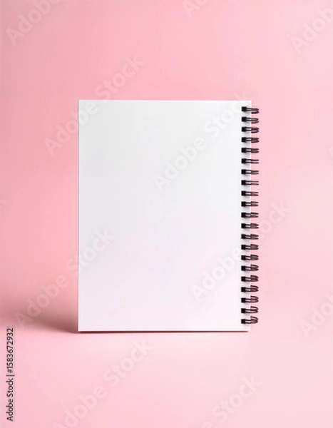 Obraz Spiral Notebook Mockup on Pink Background
