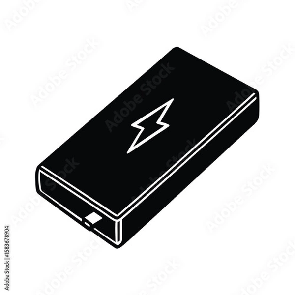 Fototapeta hand-drawn-power-bank-icon-sketch-include-after-on.eps