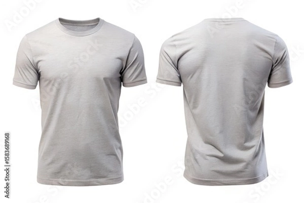 Obraz front view back view light grey blank tee isolate on white
