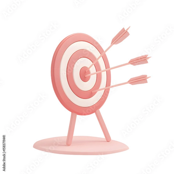 Fototapeta Arrows Hitting Target Center Concept for Success Achieving Goals