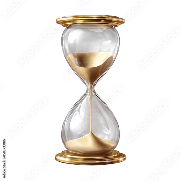 Fototapeta Classic hourglass isolated on transparent PNG background