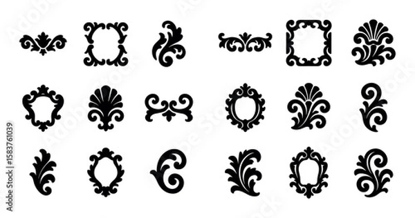Obraz Baroque Scrolls Icons