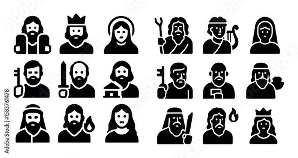 Fototapeta Biblical Icons Grid