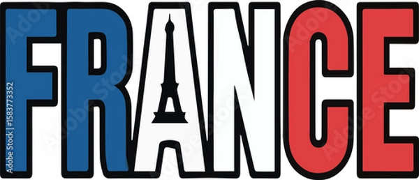 Fototapeta France Flag Shield – Vector Badge Illustration