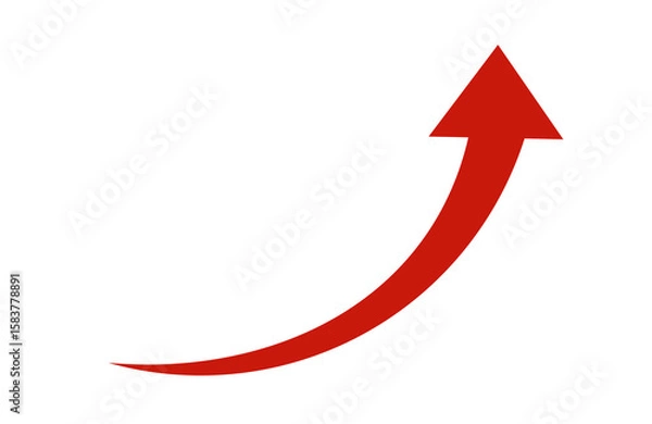 Fototapeta red curved graph with arrow png file type