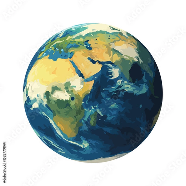 Fototapeta  earth isolated in White Background, earth vector, Flat lay vector illustration