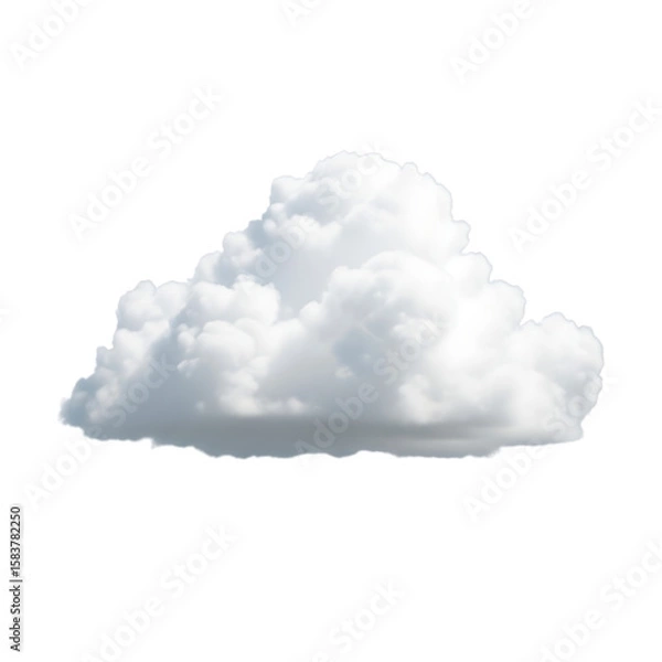 Obraz Isolated cloud png transparent background realistic fluffy white cloudscape weather element sky design resource