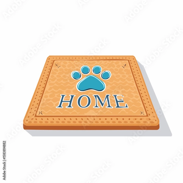 Obraz Welcome Home With Paw Print doormat; Cute Pet Lover front door mat