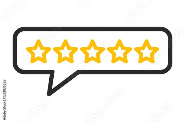 Fototapeta Five star rating customer feedback and satisfaction