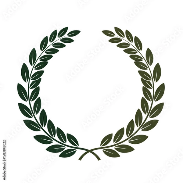 Fototapeta Graceful laurel wreath design, perfect for creating awards, invitations, and sophisticated graphical embellishments with timeless elegance.