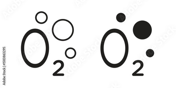 Obraz Oxygen O2 icon vector illustration on a transparent background.