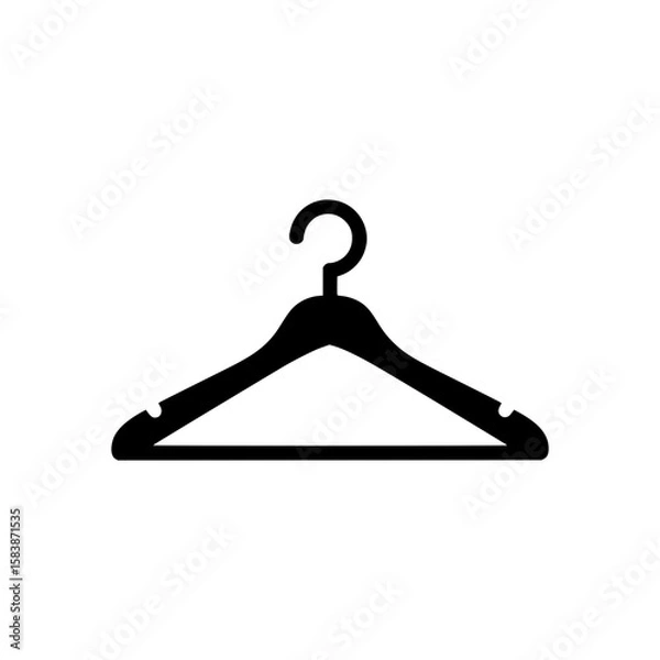 Fototapeta Solid Black Hanger Vector Icon