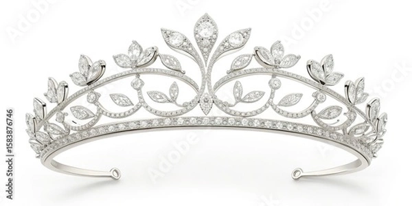 Obraz Elegant Diamond Tiara with Floral Design, a Symbol of Royalty and Luxury