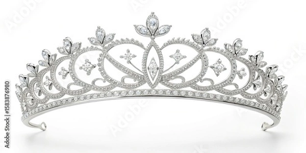 Obraz Exquisite Diamond Tiara Showcasing Ornate Designs and Sparkling Gemstones for Regal Appearance