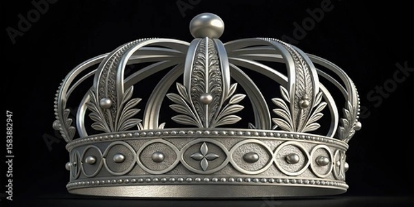 Obraz Regal Crown of Silver Majesty A Study in Royal Ornamentation and Craftsmanship
