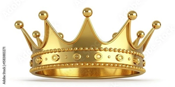 Obraz Golden Crown of Royalty and Majesty, Shining with Exquisite Details and Craftsmanship