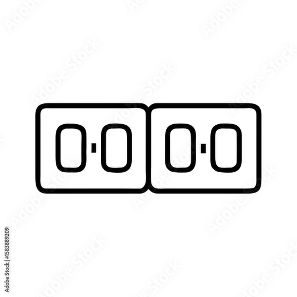 Fototapeta Digital countdown timer display with zeros showing  