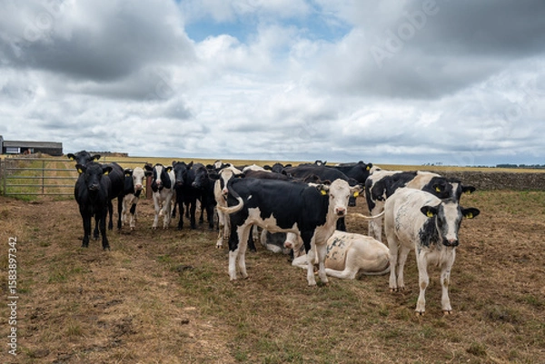 Obraz diary cows in a field
