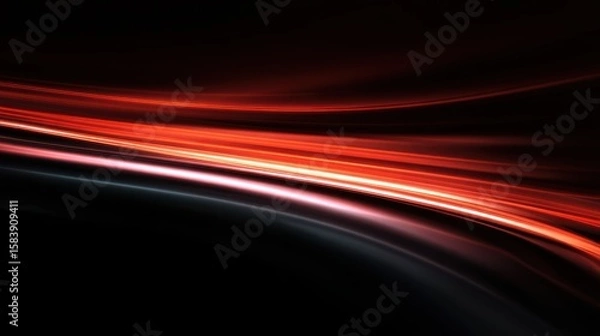Obraz A 4K photo of abstract red and black background with dynamic light streaks ideal for tech and digital designs.