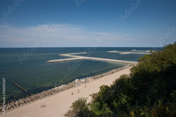 Fototapeta Widok na plażę z klifu w Jarosławcu