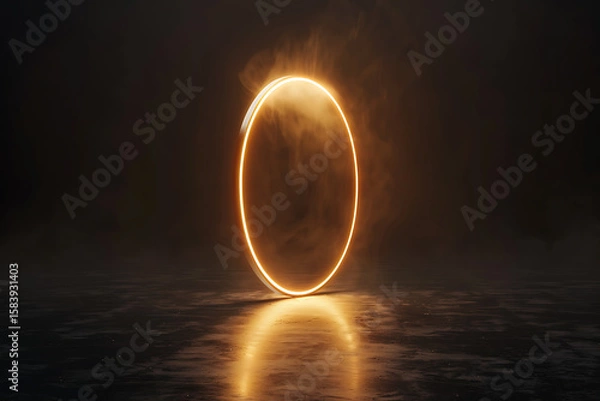 Fototapeta fantasy fire mirror, mirror reflecting leos fiery energy with dazzling effects