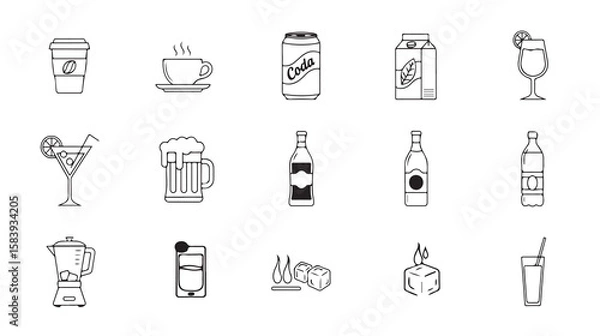 Fototapeta Iconic Drinks Assortment Refreshing Beverages for Every Occasion | Beverage Variety