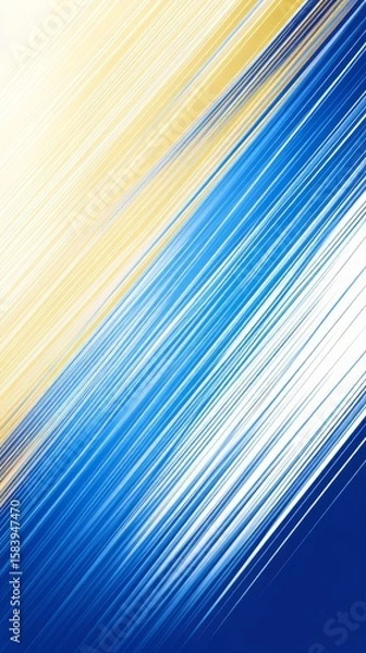 Obraz A colorful abstract painting with blue and yellow swirls. The painting has a dreamy, whimsical feel to it