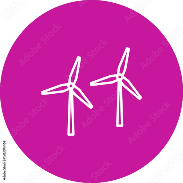 Obraz Windmill  Vector Pink Circle Icon Design